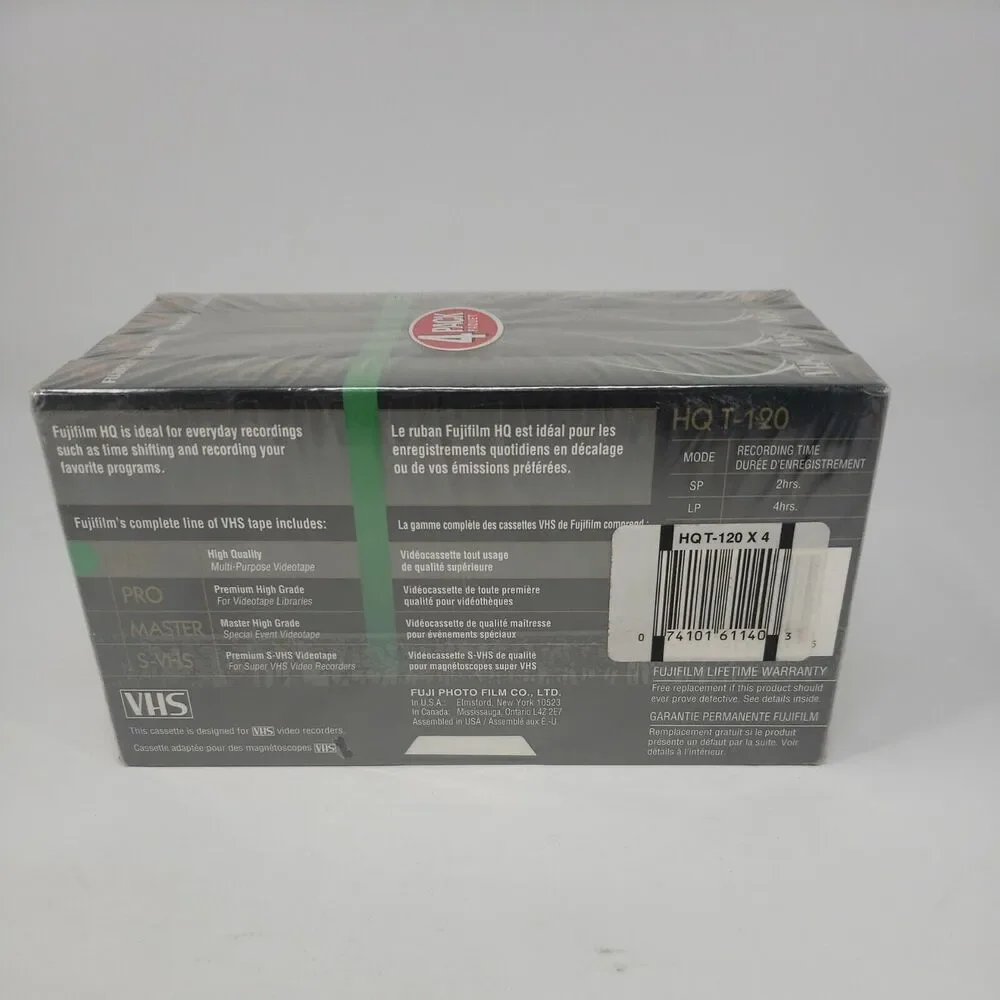 Fujifilm HQ120 T-120 VHS NEW Blank Video Tapes 6 Hours each High Quality Fuji